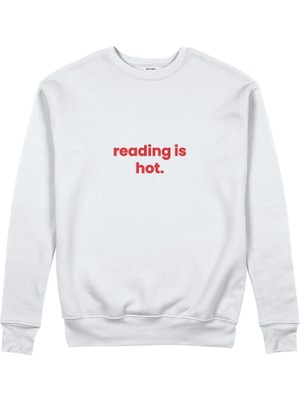 The Lucid Lab Reading Is Hot Sweatshirt - Beyaz
