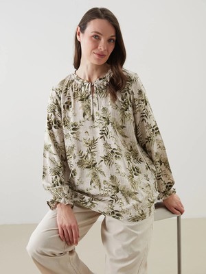 Lc Waikiki Yeni Sezon Bağlamalı Yaka Çiçekli Kadın Bluz