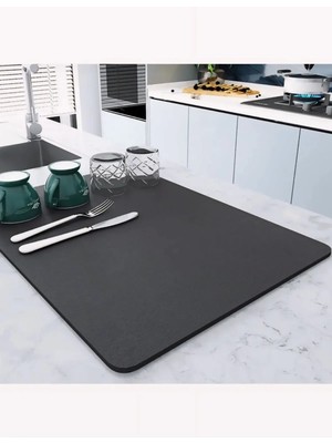 Bucuks Kaymaz Tabanlı Çok Amaçlı Su Emici Sihirli Tezgah Üstü Bulaşık Yıkama Kurulama Kurutma Matı