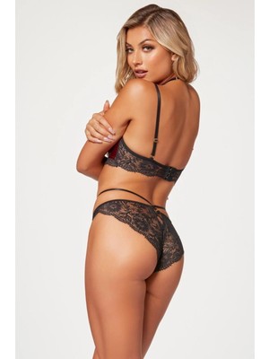 Çamaşır Kenti Bordo Dantel Işlemeli Fantezi Sütyen Külot Takımı