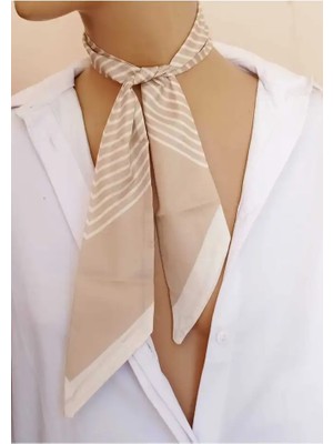 Sinem Şanlı Atelier Yeni Desenli Modern Şık Saten Fular Renk Model Seçenekleri