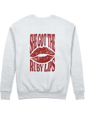 The Lucid Lab Ruby Lips Sweatshirt - Beyaz