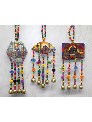 Skygo İstanbul Temalı Renkli Boncuklu Asmalı Rüzgar Çanı