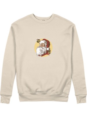 The Lucid Lab Vintage Santa Portrait Sweatshirt - Bej
