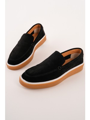 Muggo Covent Hakiki Süet Deri Bağcıksız Erkek Günlük Loafer Ayakkabı