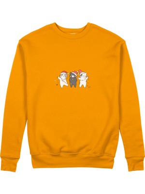 The Lucid Lab Tangled Christmas Cats Sweatshirt - Turuncu