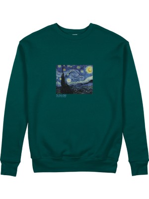 The Lucid Lab The Starry Night Sweatshirt - Koyu Yeşil