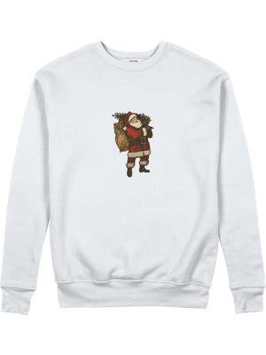 The Lucid Lab Vintage Santa Sweatshirt - Beyaz