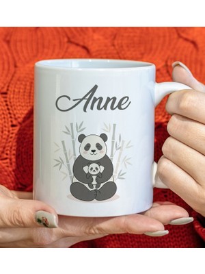 Bk Gift Anne ve Yavrusu Beyaz Kupa Bardak -7, Anneler Günü ve Kadınlar Günü Hediyesi