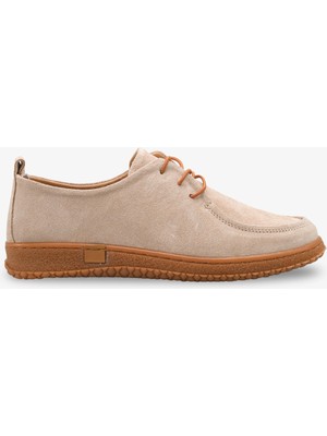 Parişe Kadın Hakiki Deri Günlük Ayakkabı - Bej Süet