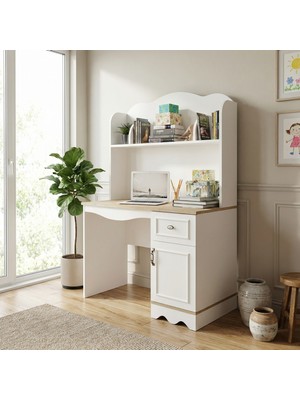 Seven Madame Masal Kitaplıklı ve Çekmeceli Çalışma Masası (%100 Mdf)