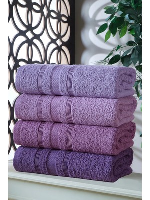 DNZGÜLCAN Ada 4'lü Havlu Seti El Havlu Yüz Havlu %100 Pamuk 70X140 cm