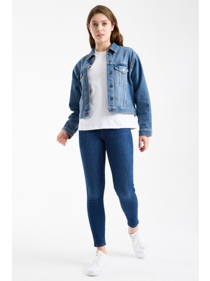 JUST UNIQUE DENIM J.U.D Irene 239 90's Regular Fit Açık Mavi Jean Ceket Kadın