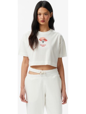 United4 Unıted4 Regular Fit Kadın Siyah T-Shirt.ekru