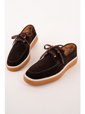 Muggo Craft Hakiki Süet Deri Bağcıklı Erkek Günlük Loafer Ayakkabı