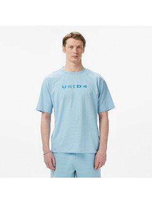 United4 Unıted4 Regular Fit Erkek Mavi T-Shirt.turkuaz