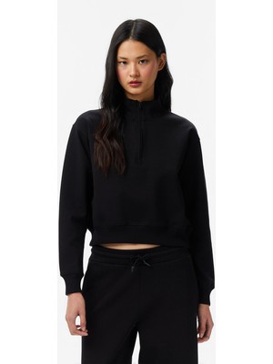 United4 Unıted4 Regular Fit Kadın Siyah Sweatshirt.sıyah