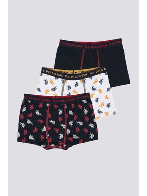 U.s. Polo Assn Erkek Çocuk Süprem 3 Lü Boxer Siyah