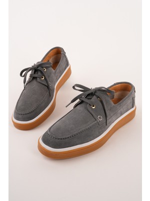 Muggo Craft Hakiki Süet Deri Bağcıklı Erkek Günlük Loafer Ayakkabı
