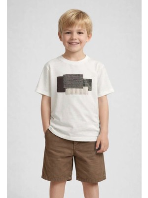 Queen Kids Erkek Çocuk  Aplike  Tshirt Kahve