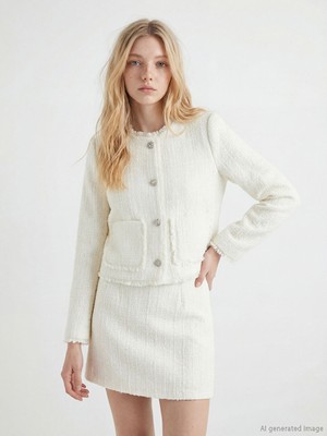 Lcw Ekru Bisiklet Yaka Kadın Tüvit Ceket