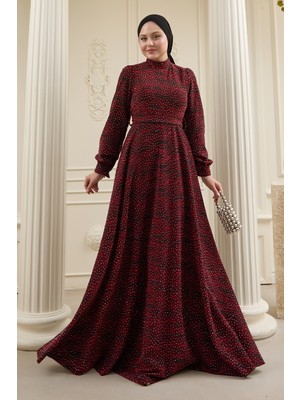 inStyle Taşlı Buzy Kırmızı Elbise