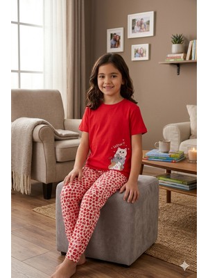 Arnetta Kız Çocuk Süprem Pijama Takımı Kırmızı