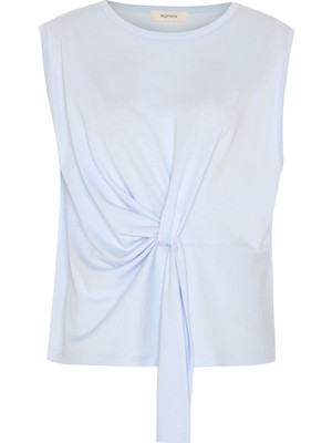 ROMAN Düğüm Grünümlü Kolsuz T-Shirt Mavi YY023843_036