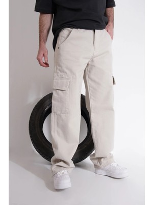 Difransel Jeans Erkek Dikiş Detaylı Kargo Cepli Baggy Pantolon