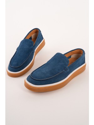 Muggo Covent Hakiki Süet Deri Bağcıksız Erkek Günlük Loafer Ayakkabı