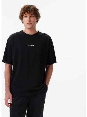 United4 Unıted4 Regular Fit Erkek Siyah T-Shirt.sıyah