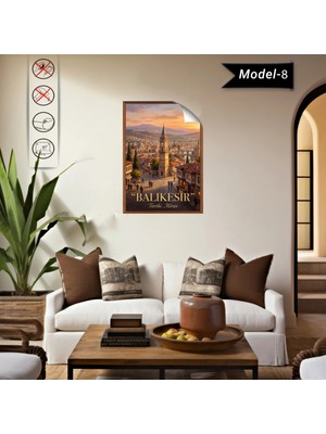 Akıllı Kağıt Türkiye Iller Tablo - Poster Balıkesir (Model-8)