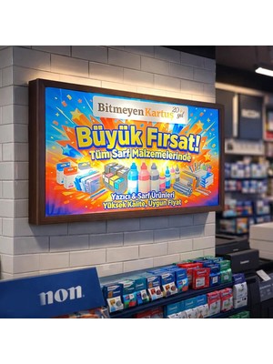 Bk Gift Kişiye Özel 50X30CM Işıklı Ahşap Kasa Tabela, Baskılı Işıklı Tabela