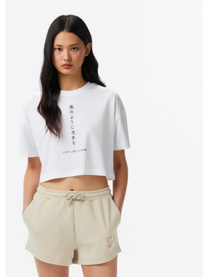 United4 Unıted4 Regular Fit Kadın Beyaz T-Shirt.beyaz