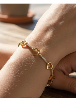 Lunays Xuping Kalp Aşk Model Zirkon Taşlı Kadın Bileklik