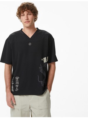 United4 Unıted4 Regular Fit Erkek Siyah T-Shirt.sıyah