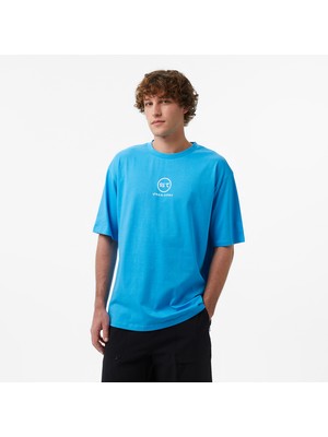 United4 Unıted4 Regular Fit Erkek Mavi T-Shirt.saks