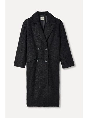 Oversıze Uzun Kaşe Kaban