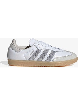 Adidas Samba Originals Kadın Beyaz Spor Ayakkabı Esnek Deri Üst Yüzey ve Kauçuk Taban ile Konfor