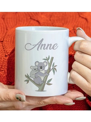 Bk Gift Anne ve Yavrusu Beyaz Kupa Bardak -11, Anneler Günü ve Kadınlar Günü Hediyesi