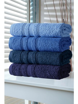 DNZGÜLCAN Ada 4'lü Havlu Seti El Havlu Yüz Havlu %100 Pamuk 70X140 cm