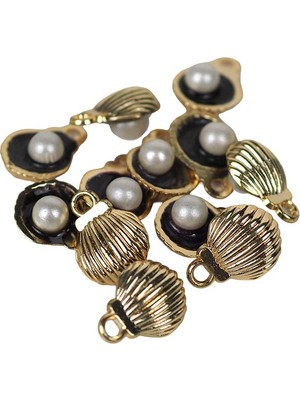 Ritzz Incili Deniz Kabuğu Metal Çanta Aksesuarı (5 Adet)