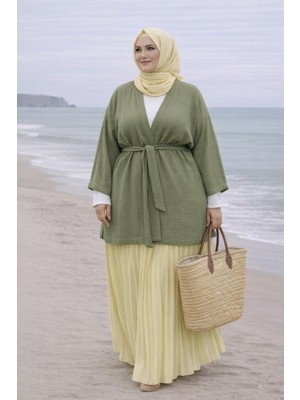 Cng Moda Büyük Beden Muslin Kimono
