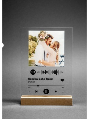 Photonom Spotify Barkodlu Plak Kişiye Özel Sevgiliye Hediye Arkadaşa Hediye Doğum Günü Yıl Dönümü