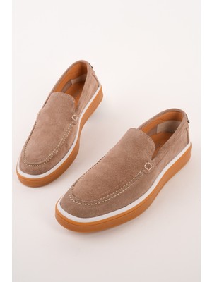 Muggo Covent Hakiki Süet Deri Bağcıksız Erkek Günlük Loafer Ayakkabı