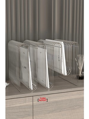 Boz Concept Home Koltuk Yanı Metal Dergilik Space Age Dekoratif Metal Gazetelik, Plaklık ve Ev Düzenleyici Kitap Rafı