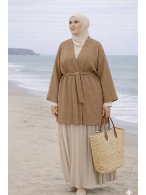 Cng Moda Büyük Beden Muslin Kimono