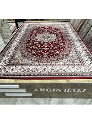 Semerkant Krem Bordo Etnik Desen Halı Argın Halı