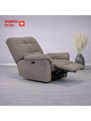 Smarto Tv Koltuğu Berjer Porto Comfort –, Elektrikli Kademeli Sırt Dayama, Ergonomik Tasarım, Kontrol Panelli, Dekoratif Tekli Koltuk (Salon/oturma Odası)