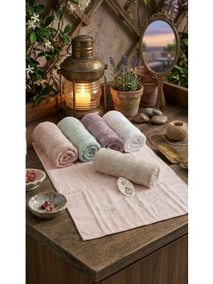 Z&N Style Miss Bamboo 50X90 Cm. Çeyizlik  Ihraç Malı El&yüz 6'lı Lüks Havlu Seti (Özel Çantalı)